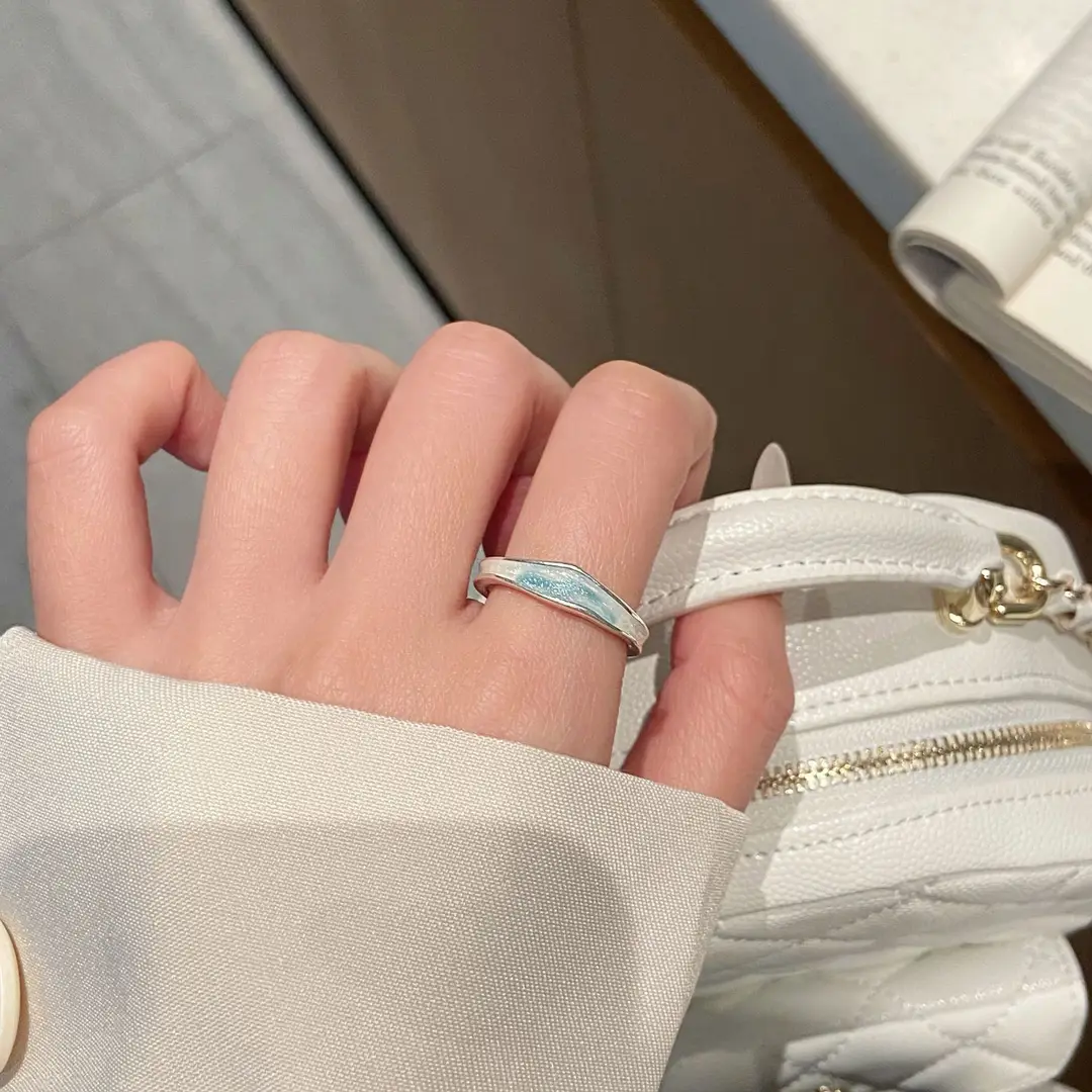 Ins Cool Style Ring Plainly Ring Finger Ring Simple Light Luxury High-grade Sense Ring Elegant All-match Stacked Open Ring