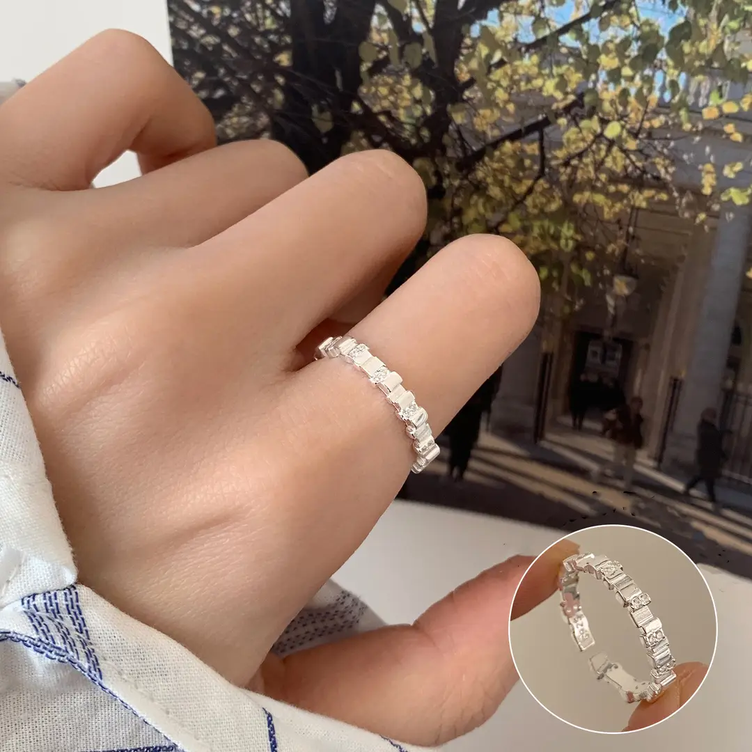 Ins Cool Style Ring Plainly Ring Finger Ring Simple Light Luxury High-grade Sense Ring Elegant All-match Stacked Open Ring