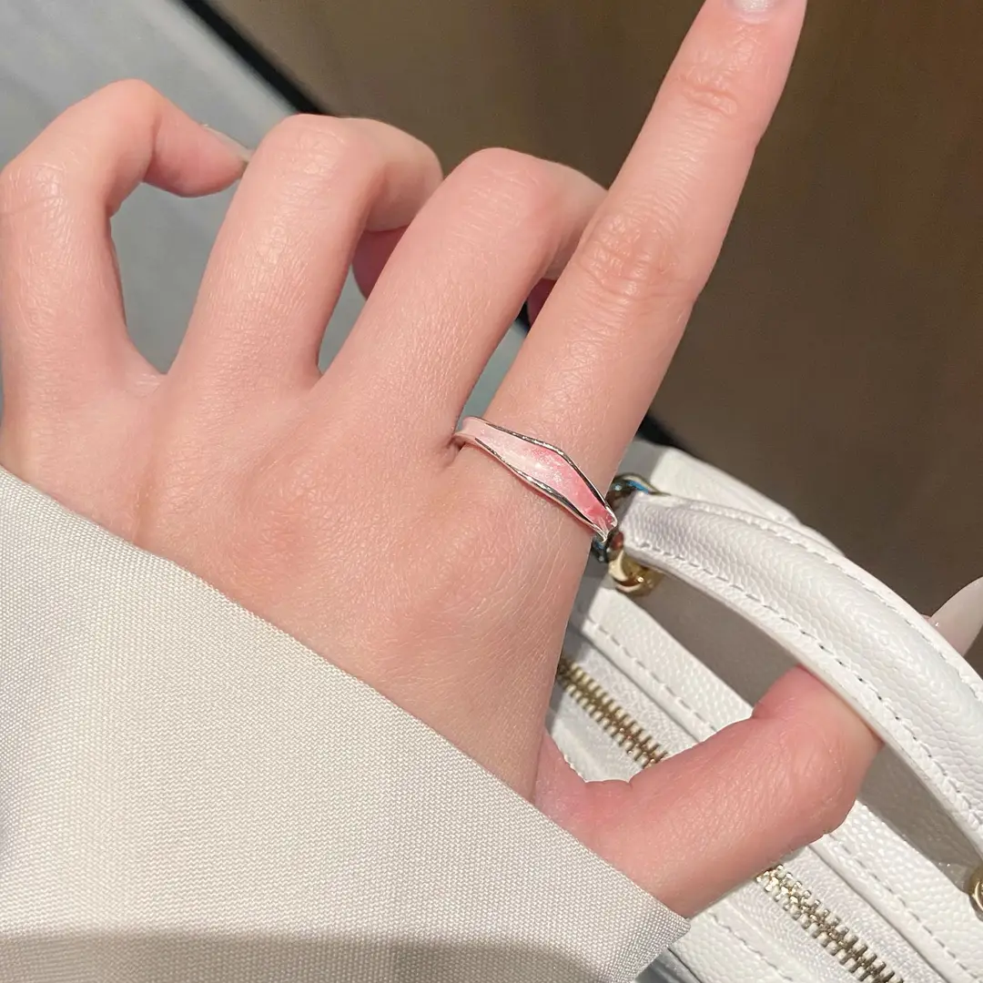 Ins Cool Style Ring Plainly Ring Finger Ring Simple Light Luxury High-grade Sense Ring Elegant All-match Stacked Open Ring