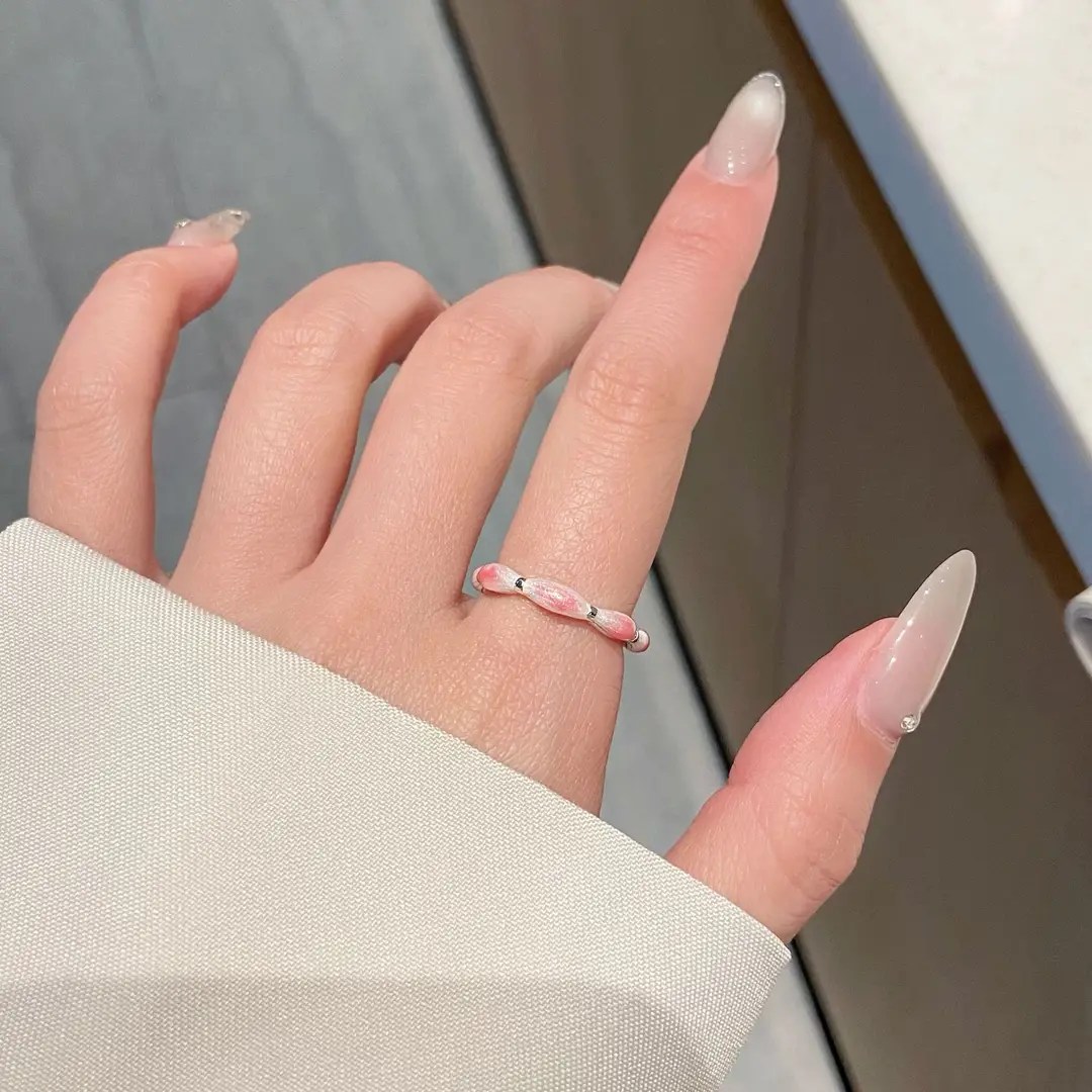 Ins Cool Style Ring Plainly Ring Finger Ring Simple Light Luxury High-grade Sense Ring Elegant All-match Stacked Open Ring