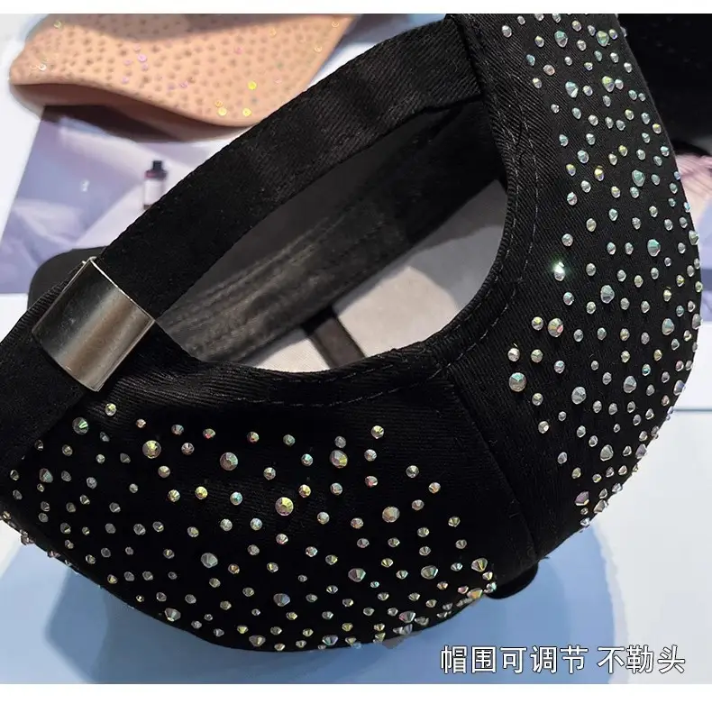 Rhinestone Baseball Cap Women White Black Pink — feature 10
