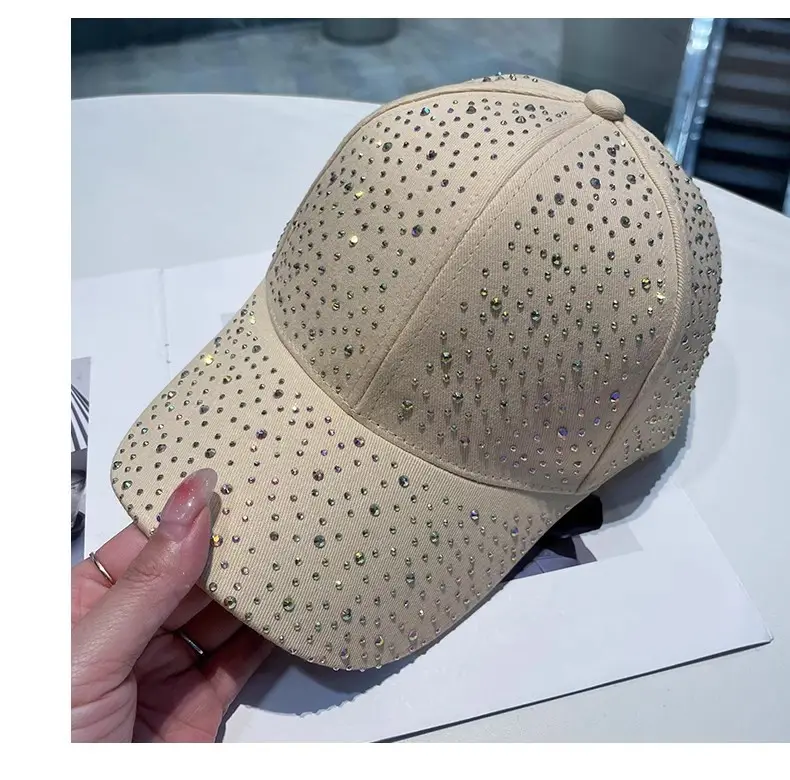 Rhinestone Baseball Cap Women White Black Pink — feature 5