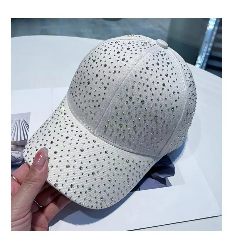 Rhinestone Baseball Cap Women White Black Pink — feature 6