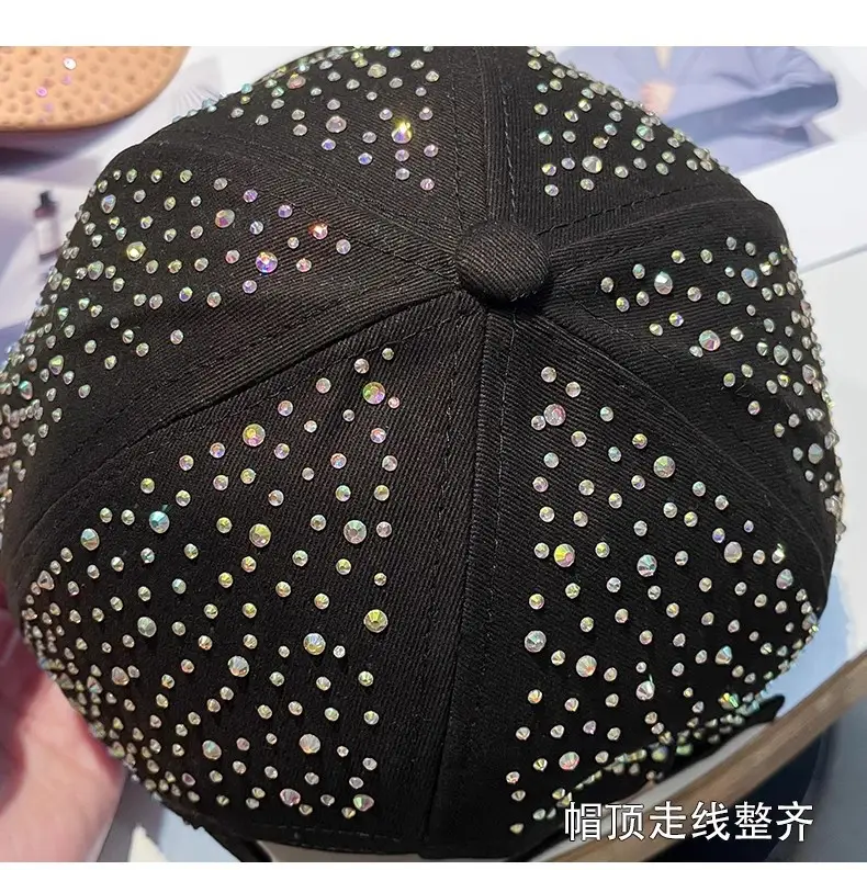 Rhinestone Baseball Cap Women White Black Pink — feature 8