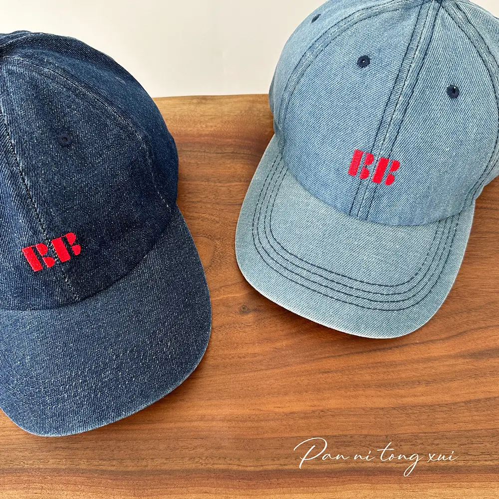 Korean Embroidered Denim Cap Men Women Outdoor Sunshade