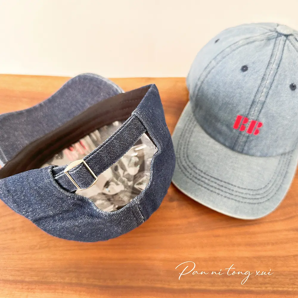 Korean Embroidered Denim Cap Men Women Outdoor Sunshade