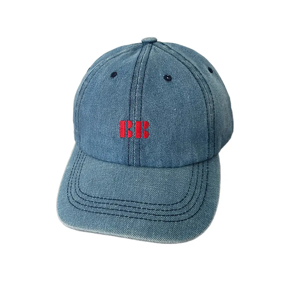Korean Embroidered Denim Cap Men Women Outdoor Sunshade