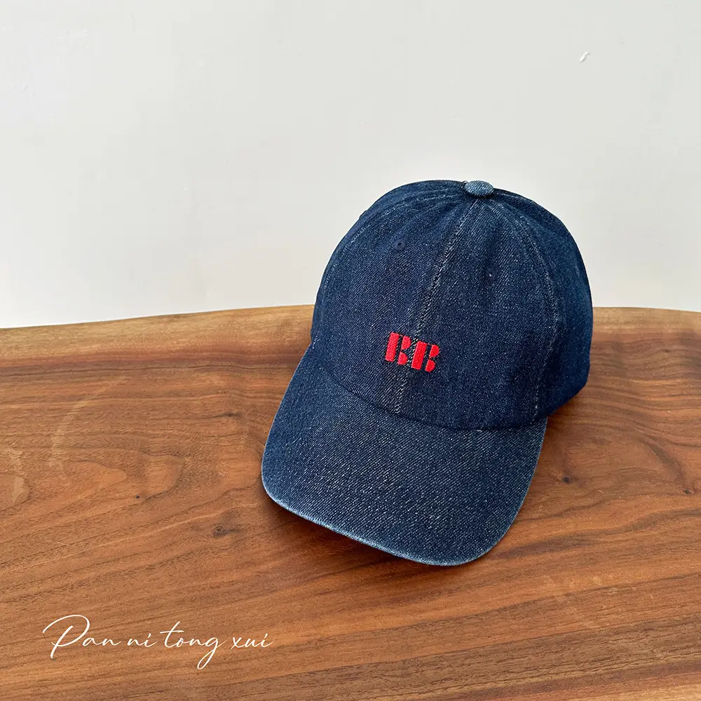 Korean Embroidered Denim Cap Men Women Outdoor Sunshade