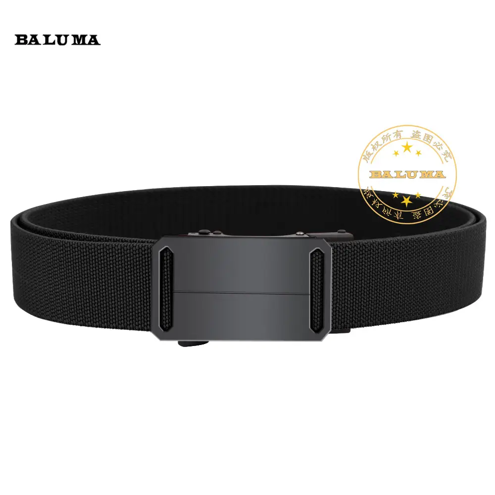 Men's Gray Nylon Belt with Black Buckle - Image 8