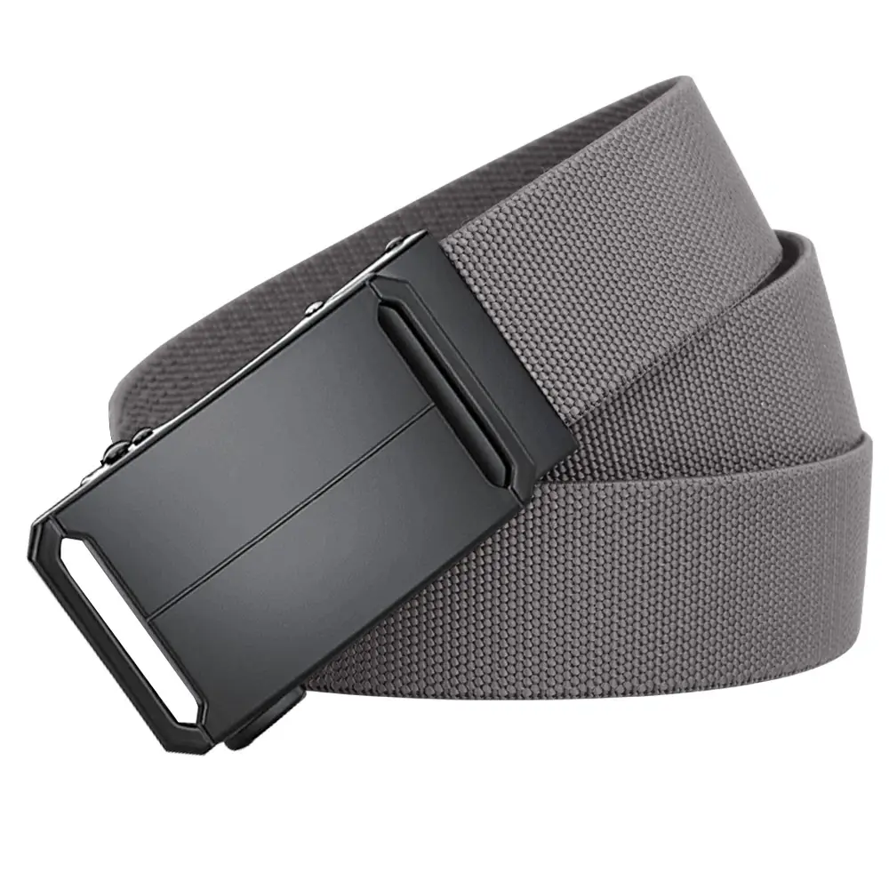 Men's Gray Nylon Belt with Black Buckle - Image 2