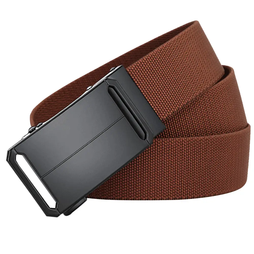 Men's Gray Nylon Belt with Black Buckle - Image 3