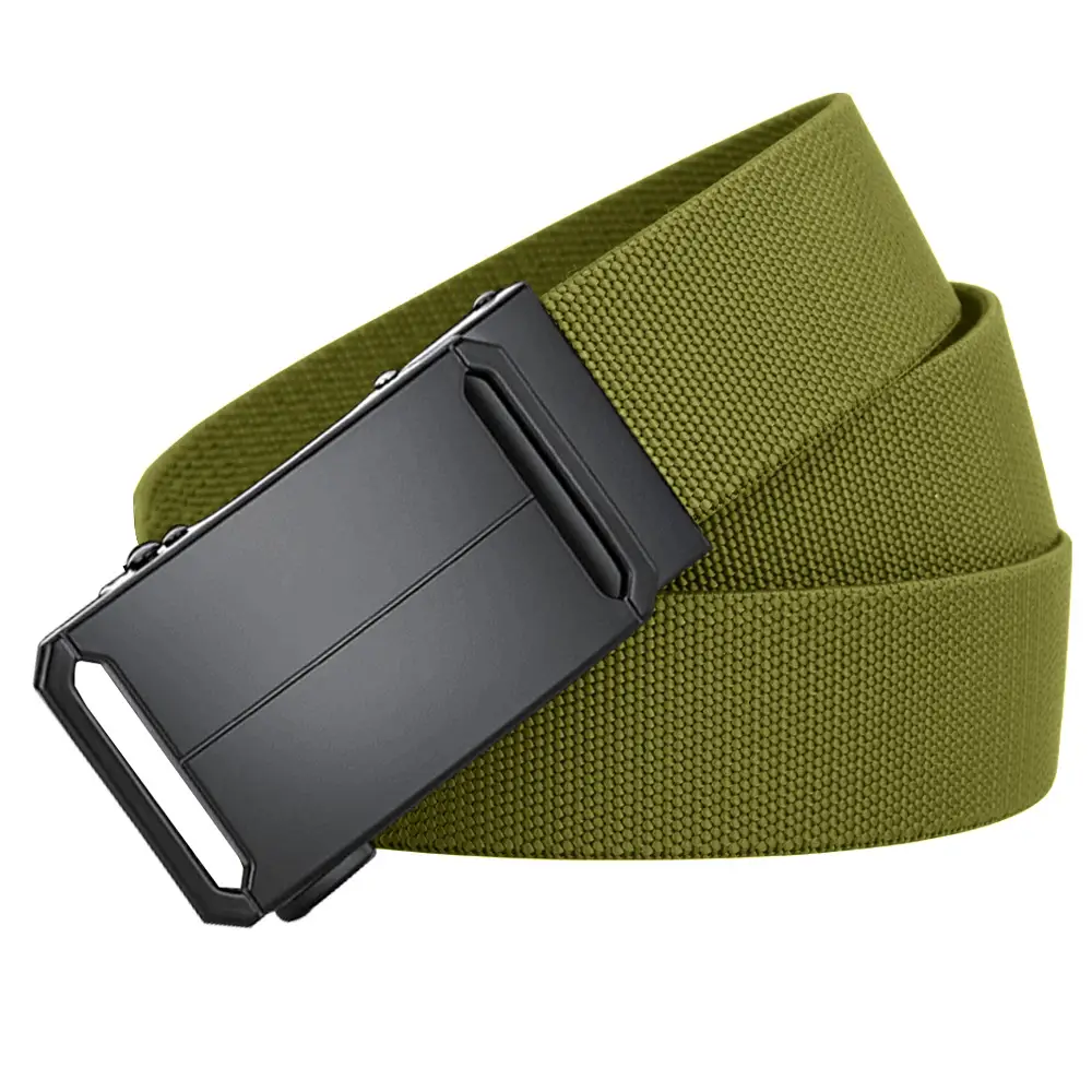 Men's Gray Nylon Belt with Black Buckle - Image 4