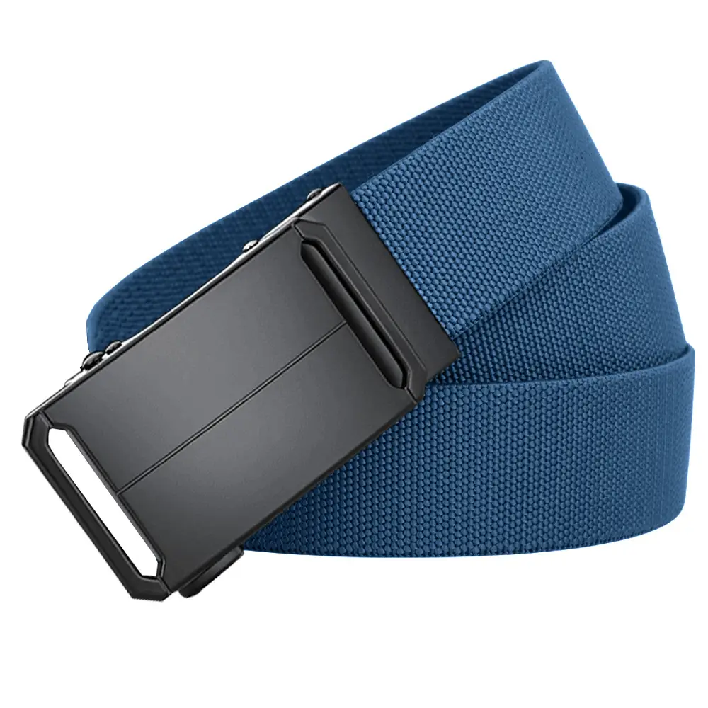 Men's Gray Nylon Belt with Black Buckle - Image 5