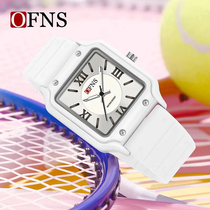 O'FNS White Quartz Watch with Roman Scale - Image 12