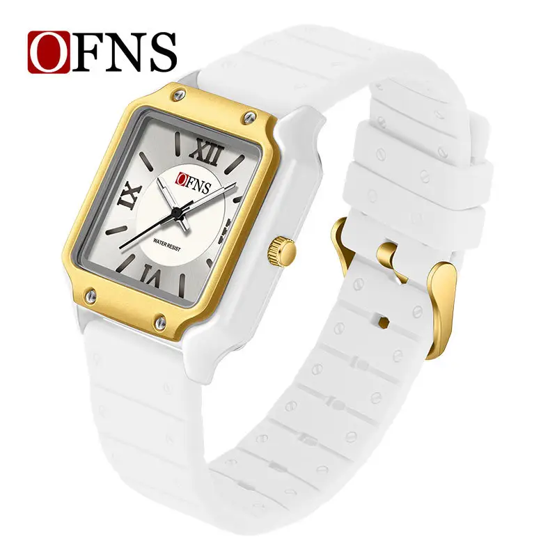 O'FNS White Quartz Watch with Roman Scale - Image 14