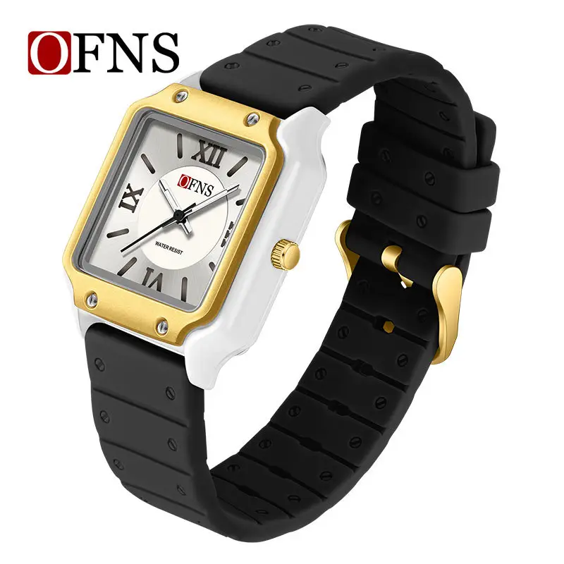 O'FNS White Quartz Watch with Roman Scale - Image 3