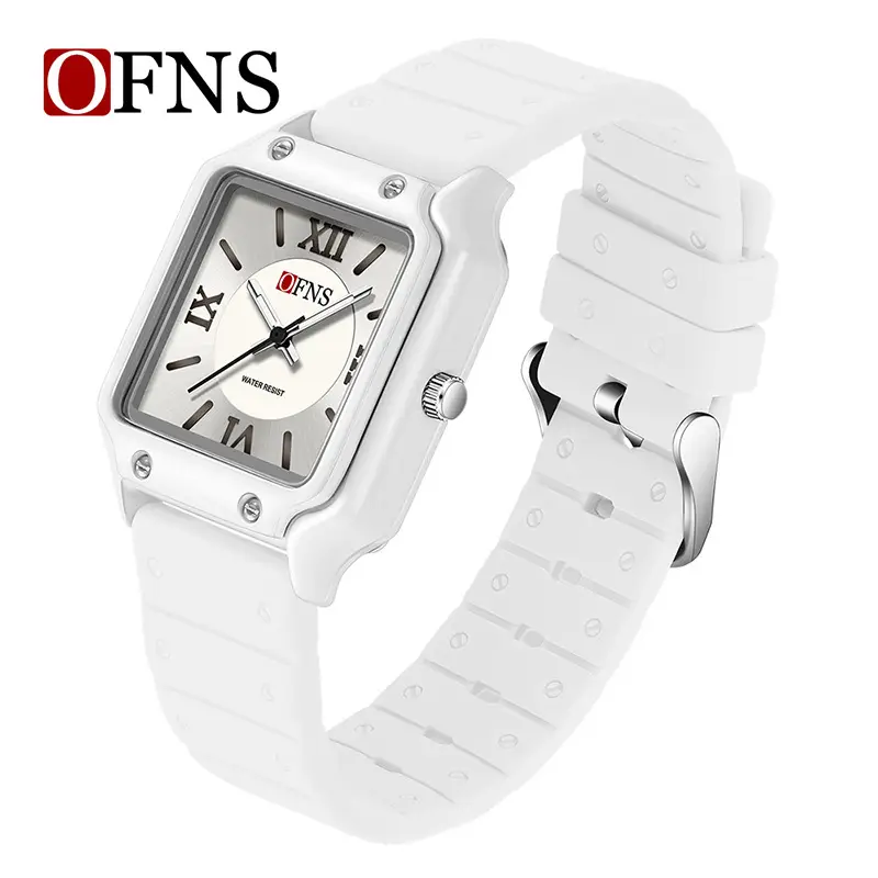 O'FNS White Quartz Watch with Roman Scale - Image 9