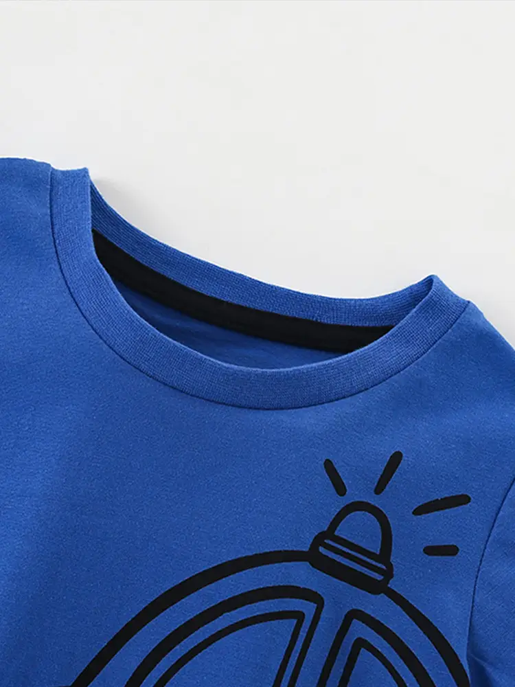 Blue Cotton T-Shirt for Boys Summer Wear - Image 3