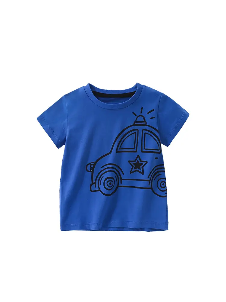 Blue Cotton T-Shirt for Boys Summer Wear - Image 6
