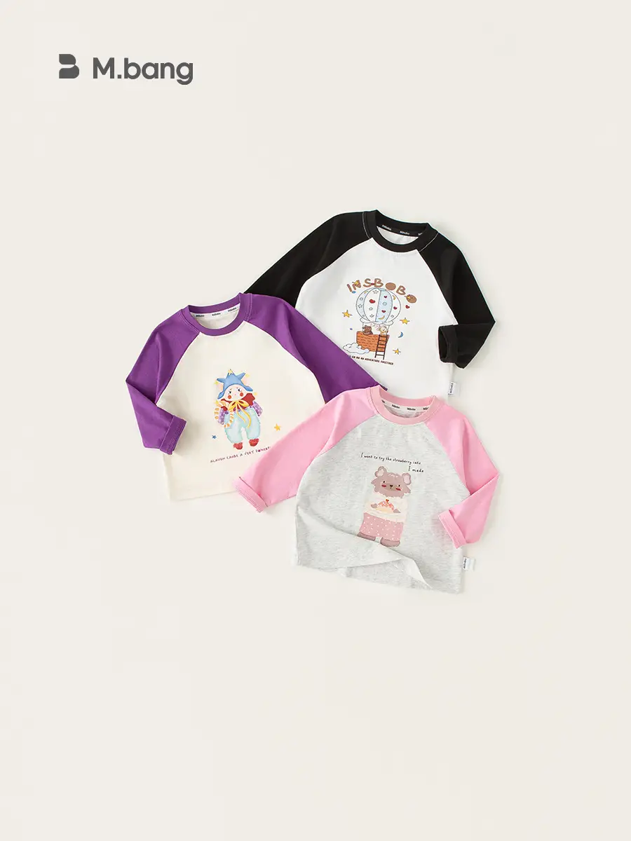 Girls Long Sleeve T-Shirt Pink Grey Cartoon Baby - Image 4