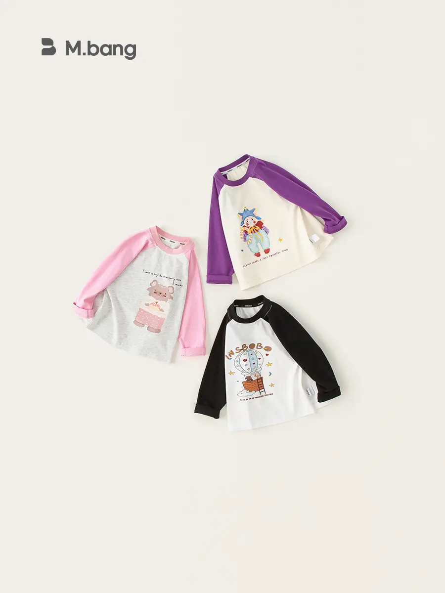 Girls Long Sleeve T-Shirt Pink Grey Cartoon Baby - Image 5