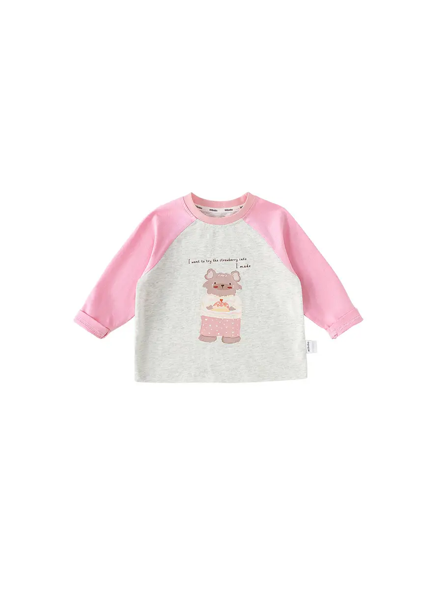 Girls Long Sleeve T-Shirt Pink Grey Cartoon Baby - Image 8