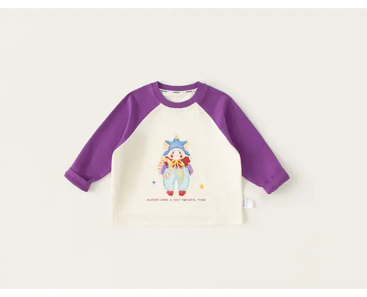 Girls Long Sleeve T-Shirt Pink Grey Cartoon Baby — feature 18