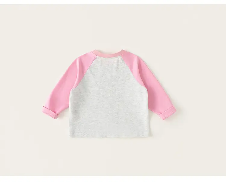 Girls Long Sleeve T-Shirt Pink Grey Cartoon Baby — feature 20