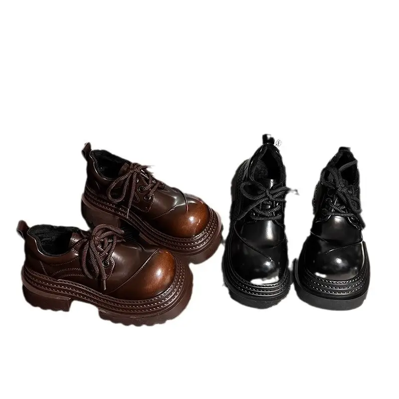 Retro British Style Loafers 2025 Early Spring New Style Platform Bottom Increased Thick Bottom All-match Color-polished Leather Shoes Women's Shoes - Image 7