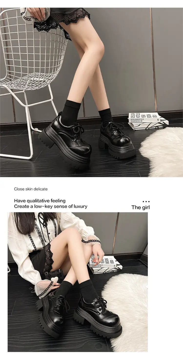 Retro British Style Loafers 2025 Early Spring New Style Platform Bottom Increased Thick Bottom All-match Color-polished Leather Shoes Women's Shoes — feature 14