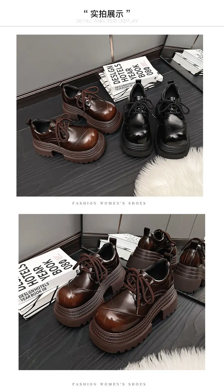 Retro British Style Loafers 2025 Early Spring New Style Platform Bottom Increased Thick Bottom All-match Color-polished Leather Shoes Women's Shoes — feature 21