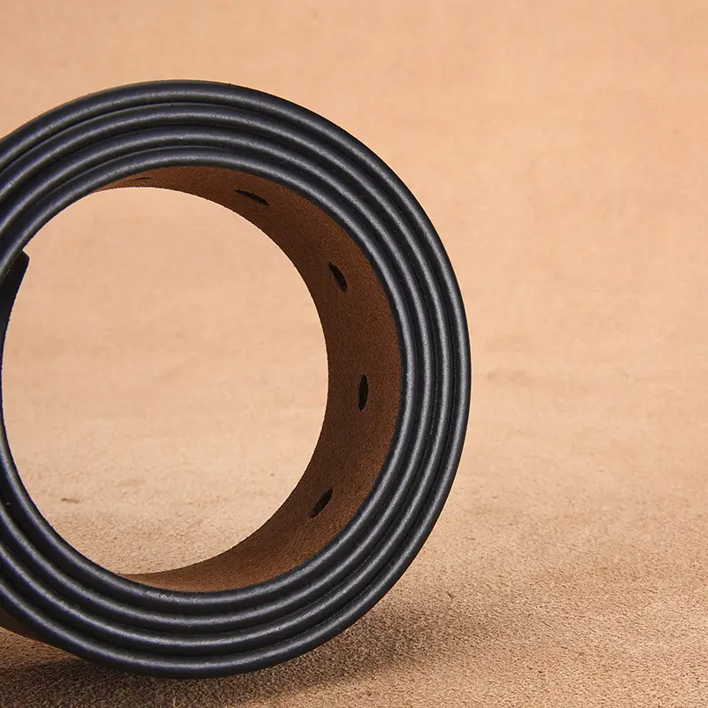 Men's Genuine Leather Pin Buckle Belt Black — feature 12