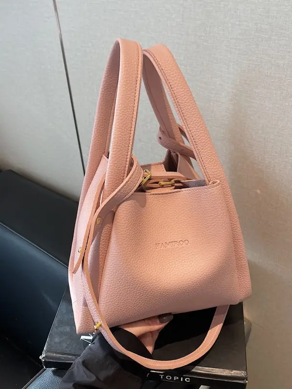 Tan Leather Bucket Bag for Women 2026 Winter Style - Image 8