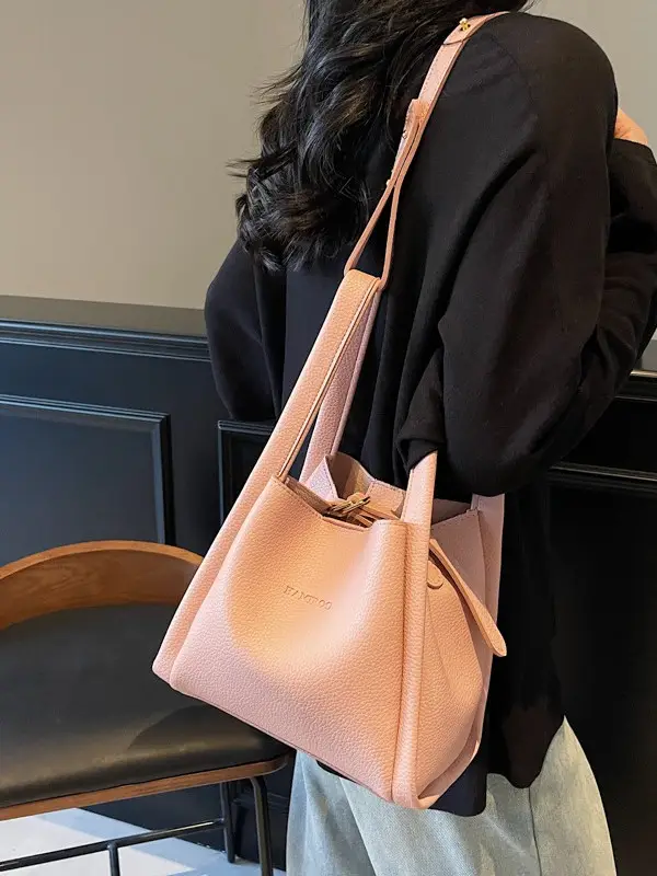 Tan Leather Bucket Bag for Women 2026 Winter Style - Image 9
