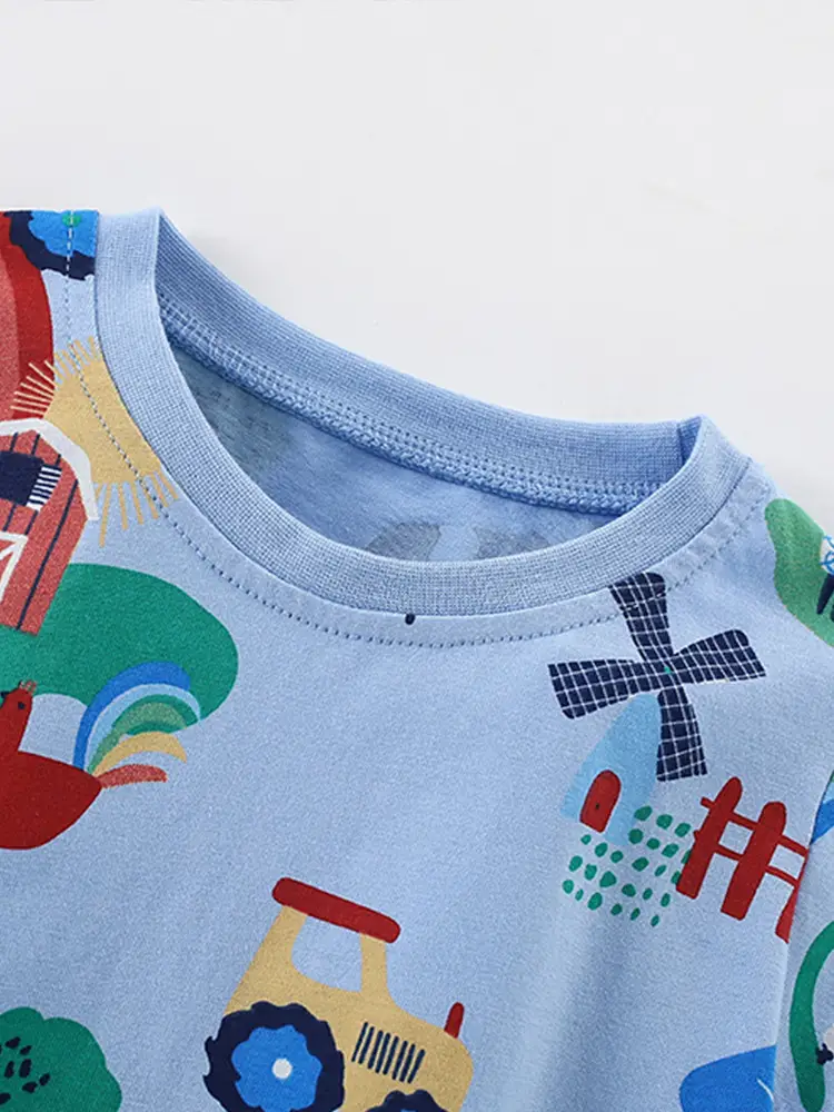 Malwee Boys T-Shirt Blue Cartoon Print Summer Wear