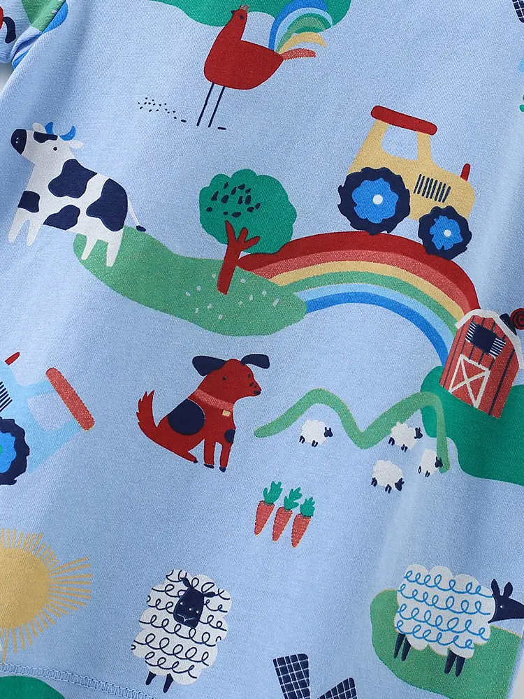 Malwee Boys T-Shirt Blue Cartoon Print Summer Wear