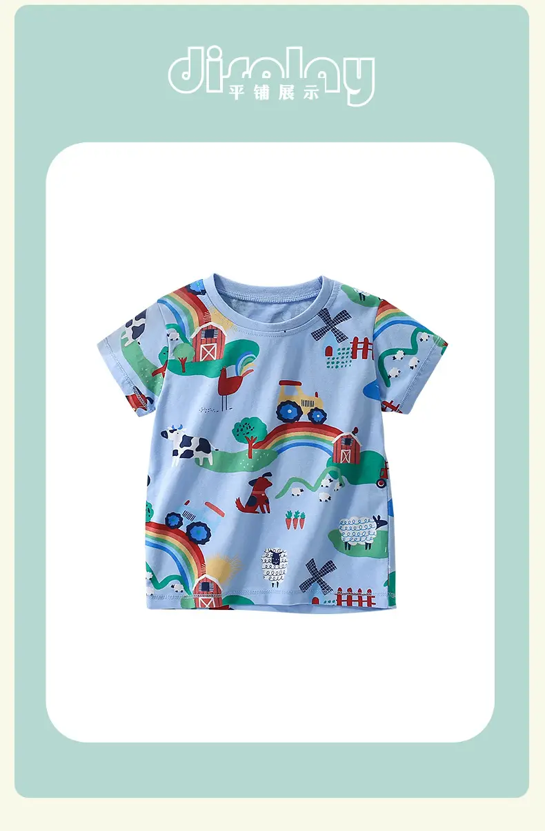 Malwee Boys T-Shirt Blue Cartoon Print Summer Wear — feature 11