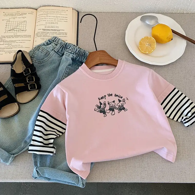 Pink Long Sleeve T-Shirt for Boys Spring Autumn 2025 - Image 3