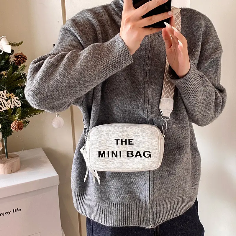 Pink Mini Crossbody Bag with Letter Design - Image 10