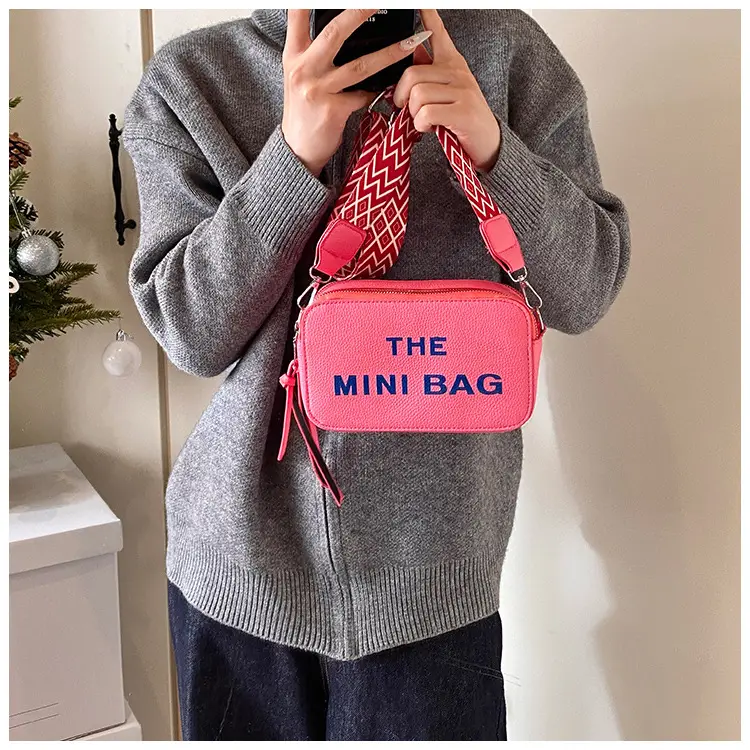 Pink Mini Crossbody Bag with Letter Design — feature 15