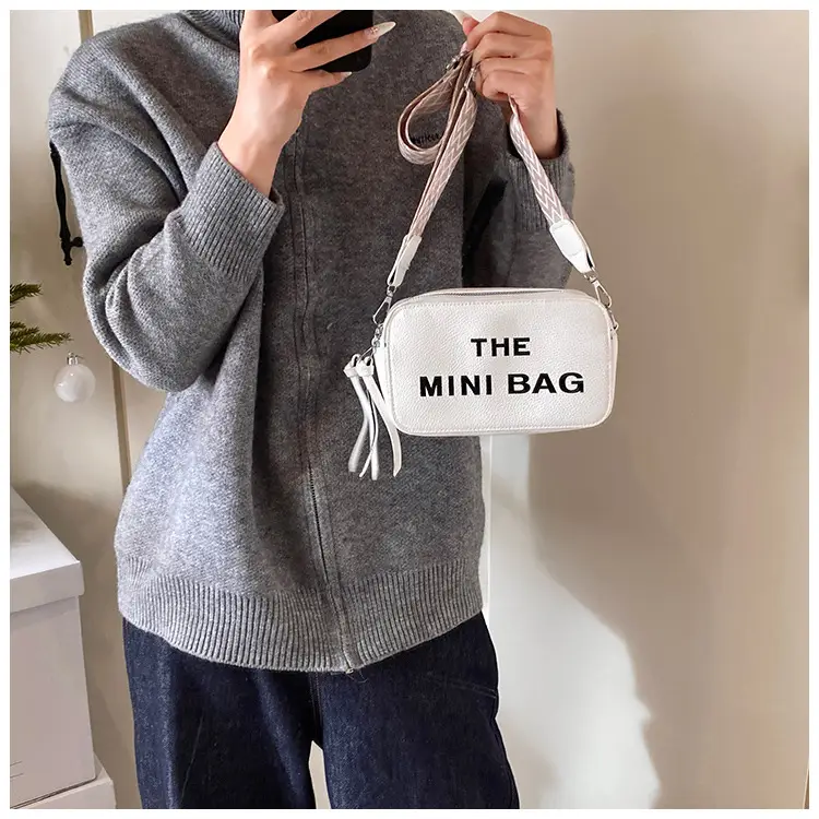 Pink Mini Crossbody Bag with Letter Design — feature 19