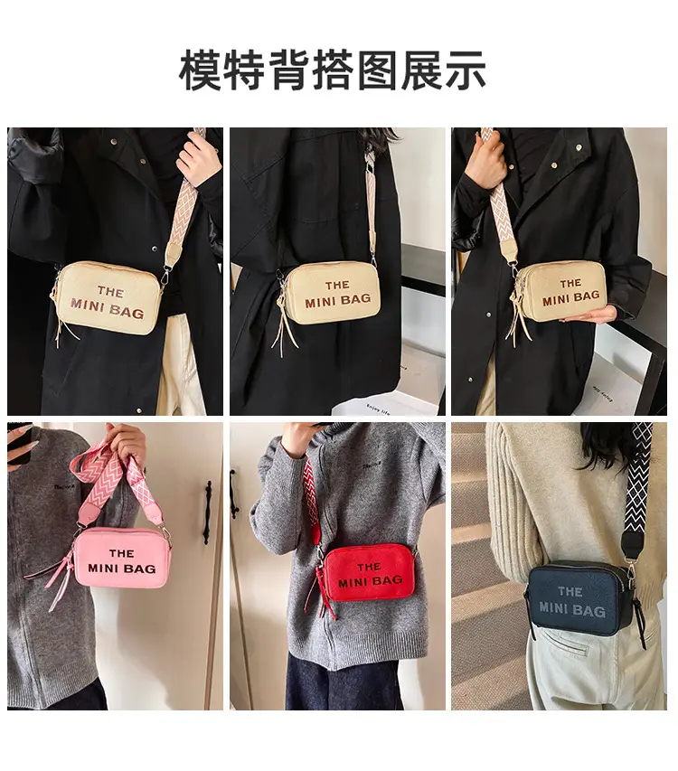 Pink Mini Crossbody Bag with Letter Design — feature 9