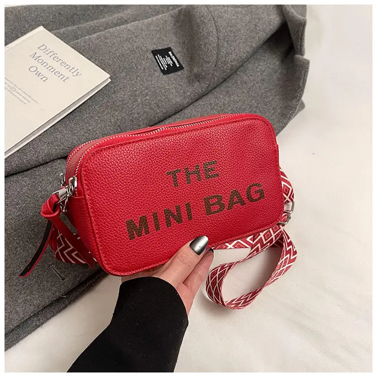 Pink Mini Crossbody Bag with Letter Design - Image 4