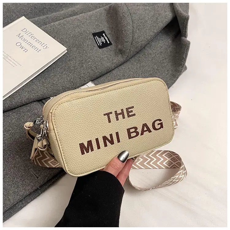 Pink Mini Crossbody Bag with Letter Design - Image 5