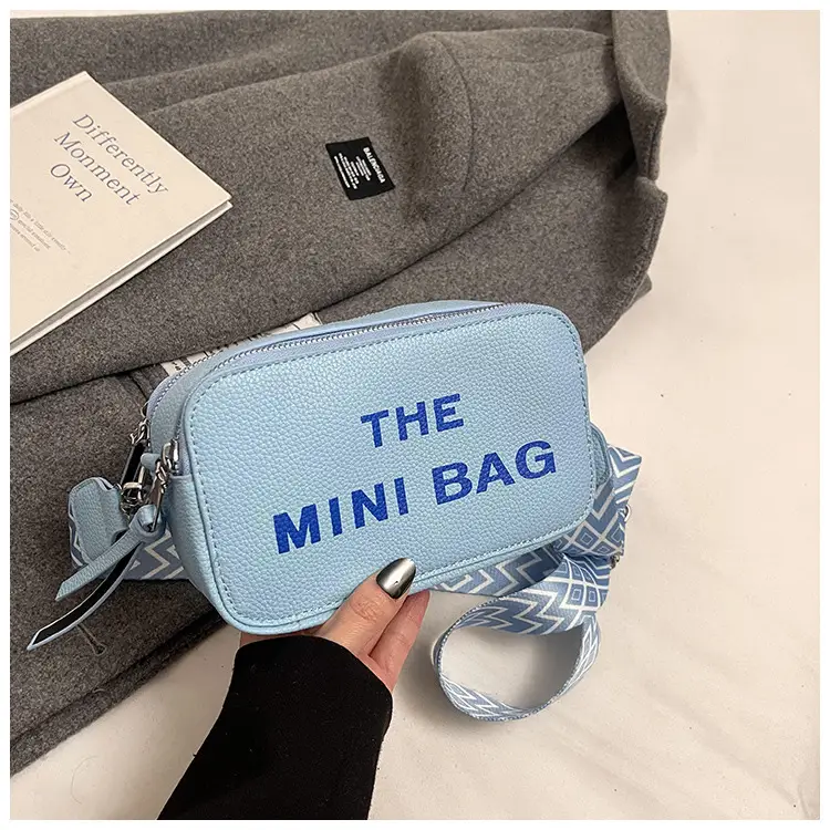 Pink Mini Crossbody Bag with Letter Design - Image 6