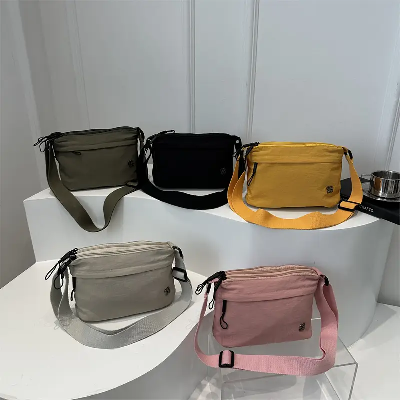 Japanese Style Water Repellent Shoulder Bag Yellow - Image 9