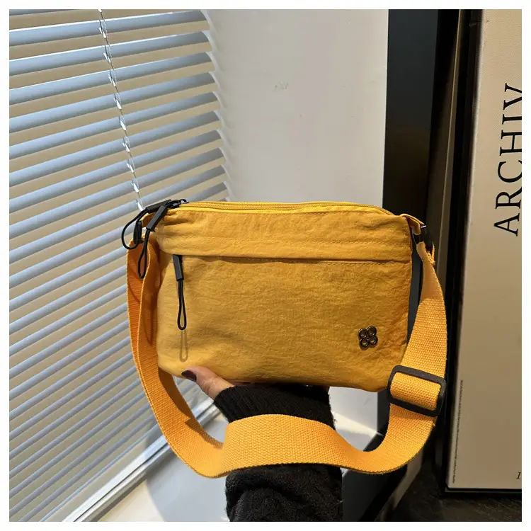 Japanese Style Water Repellent Shoulder Bag Yellow — feature 15