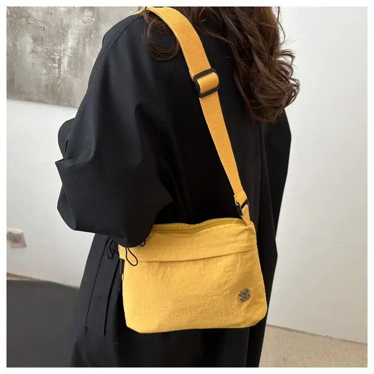 Japanese Style Water Repellent Shoulder Bag Yellow — feature 17