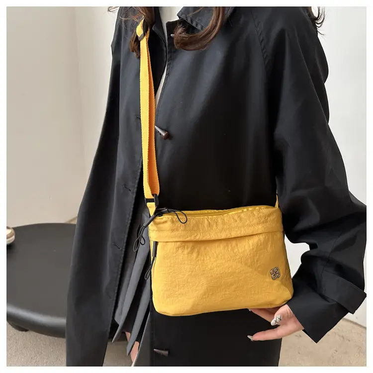 Japanese Style Water Repellent Shoulder Bag Yellow — feature 18