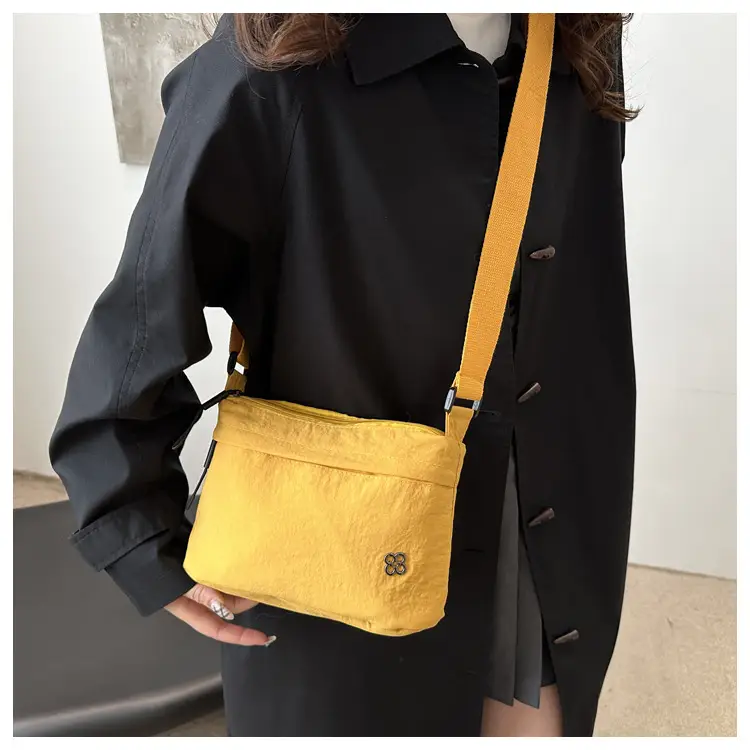 Japanese Style Water Repellent Shoulder Bag Yellow — feature 19